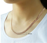 14K Rose Gold Filled 5mm Venetian Link Bracelet & Necklace Jewelry Set