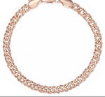 14K Rose Gold Filled 5mm Venetian Link Bracelet & Necklace Jewelry Set