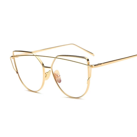 Gold geometric crossbar fashion eyewear