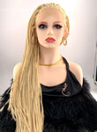 Platinum blonde 26 inch box micro braided wig