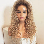 Ombré blonde deep wave lace front wig