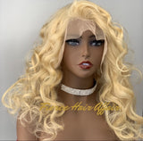 613 blonde 24 inch lace front Brazilian body wave wig