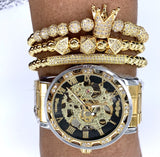 gold watch watches for men king crown bracelet