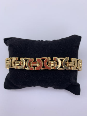 gold stainless steel byzantine Bracelet