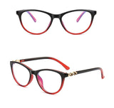 Cat eye frame blue UV light blocker eyeglasses