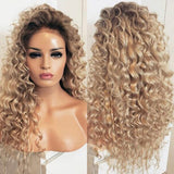 Ombré blonde deep wave lace front wig