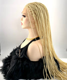 Platinum blonde 26 inch box micro braided wig