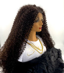 Women's 26 inch synthetic lace front kinky curly wig