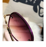 Embellished oversized rose gradient sunglasses