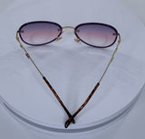 Embellished oversized rose gradient sunglasses