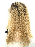 Ombré blonde deep wave lace front wig