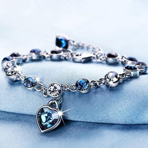 Blue ocean heart bracelet