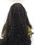 Natural color twisties and curls lace front wig