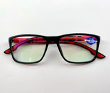 Black and red blue light blocking reading glasses