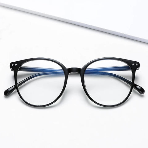 Oversized round framed blue ray blocking glasses