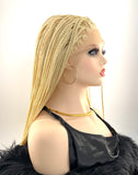 Platinum blonde 26 inch box micro braided wig