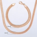 14K Rose Gold Link Necklace & Bracelet Jewelry Sets