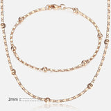 14K Rose Gold Link Necklace & Bracelet Jewelry Sets