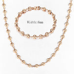 14K Rose Gold Link Necklace & Bracelet Jewelry Sets