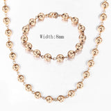 14K Rose Gold Link Necklace & Bracelet Jewelry Sets