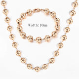 14K Rose Gold Link Necklace & Bracelet Jewelry Sets