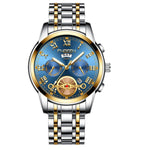 Men's luxury blue dial Tourbillon wrist watch