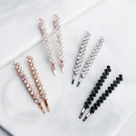 Two Piece Shining Diagonal Rhinestone Hair Clips