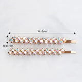 Two Piece Shining Diagonal Rhinestone Hair Clips