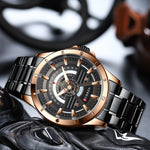 Men's Casual Brown Stainless Steel Wristwatch