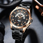 Men's Casual Brown Stainless Steel Wristwatch