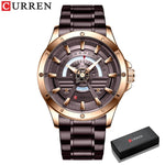 Men's Casual Brown Stainless Steel Wristwatch