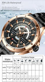 Men's Casual Brown Stainless Steel Wristwatch