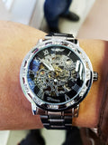 Clear luminous men's mechanical watch