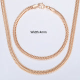 14K Rose Gold Link Necklace & Bracelet Jewelry Sets