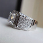 Men’s Sterling Silver 4Ct Moissanite Ring