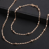 14K Rose Gold Link Necklace & Bracelet Jewelry Sets