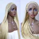 Platinum blonde 26 inch box micro braided wig