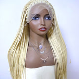 Platinum blonde 26 inch box micro braided wig