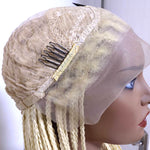 Platinum blonde, black, or burgundy 22-26 inch box braided wig