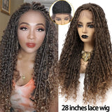 Ombre blonde or brown soft twist dreadlocks lace front wig