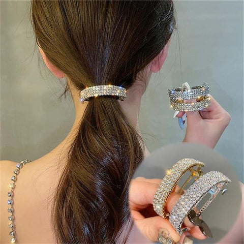 Rhinestone or Faux Pearl Hair Clip Barrettes for Ponytails