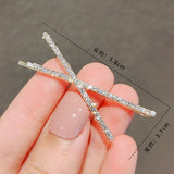 Two Piece Crystal Cross Hairpins