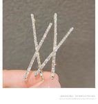 Two Piece Crystal Cross Hairpins