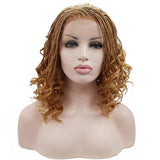 16inch Micro Braid Lace Front Wig with Curly Ends