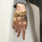 Big chunky gold charm bracelet