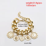 Big chunky gold charm bracelet